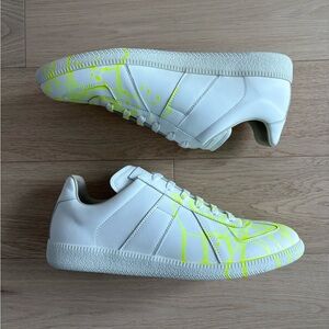 Maison Martin Margiela White and Bright Yellow Sneakers